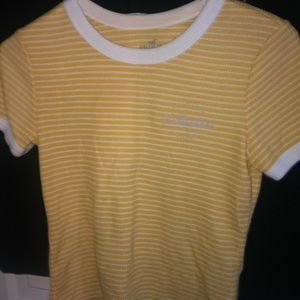 yellow hollister striped shirt